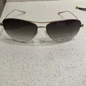 Oliver Peoples Strummer. Gold frames, Olive lenses (seen on Bead Pitt Oceans 13)
